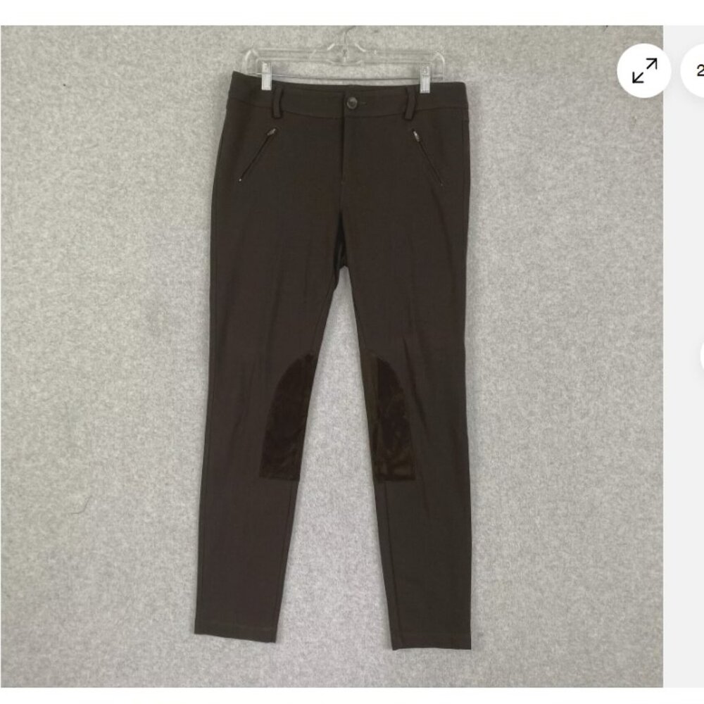 Fabulous CAbi ponte riding leggings pants  - nice stretch, faux suede patch